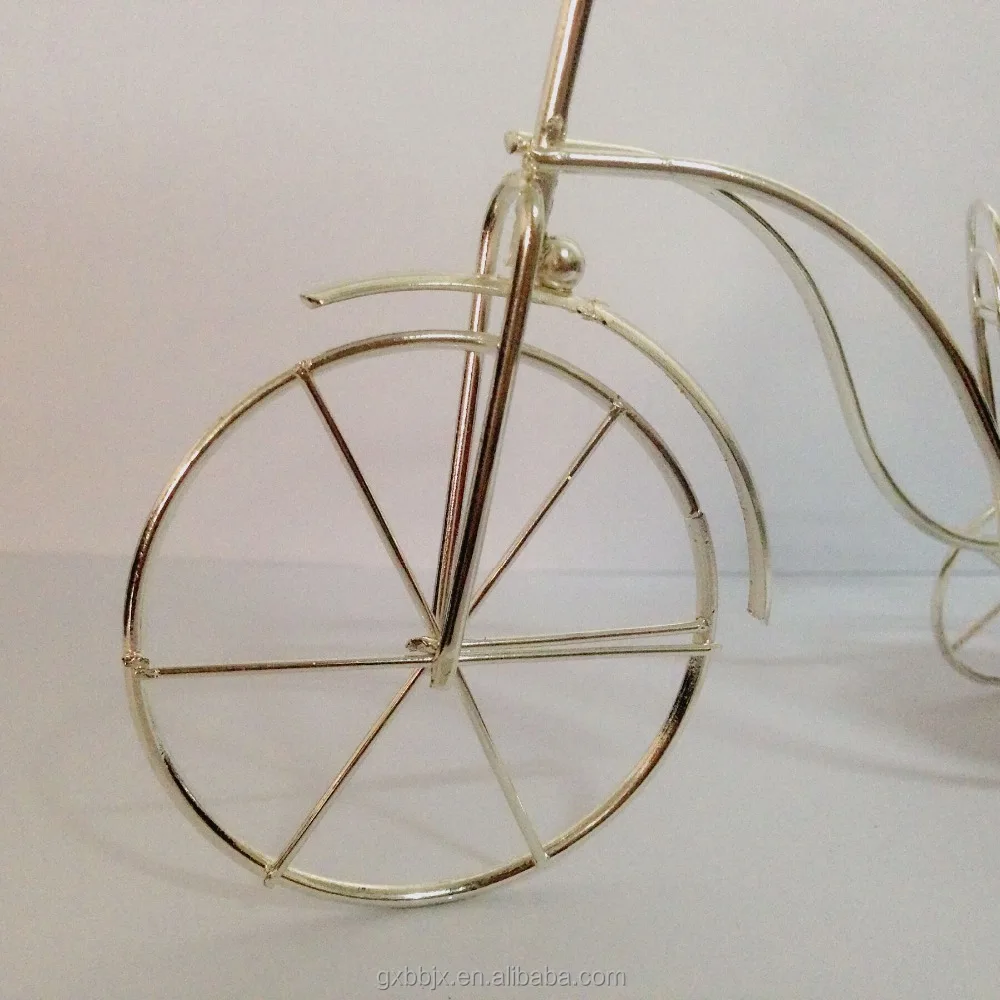 Table decorations artificial flower arranging wedding decoration barrel mini metal wire bicycle basket