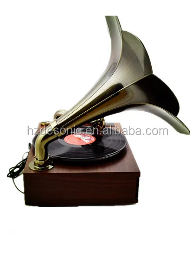 Wholesale vintage flower brass horn sound design gramophone phonograph