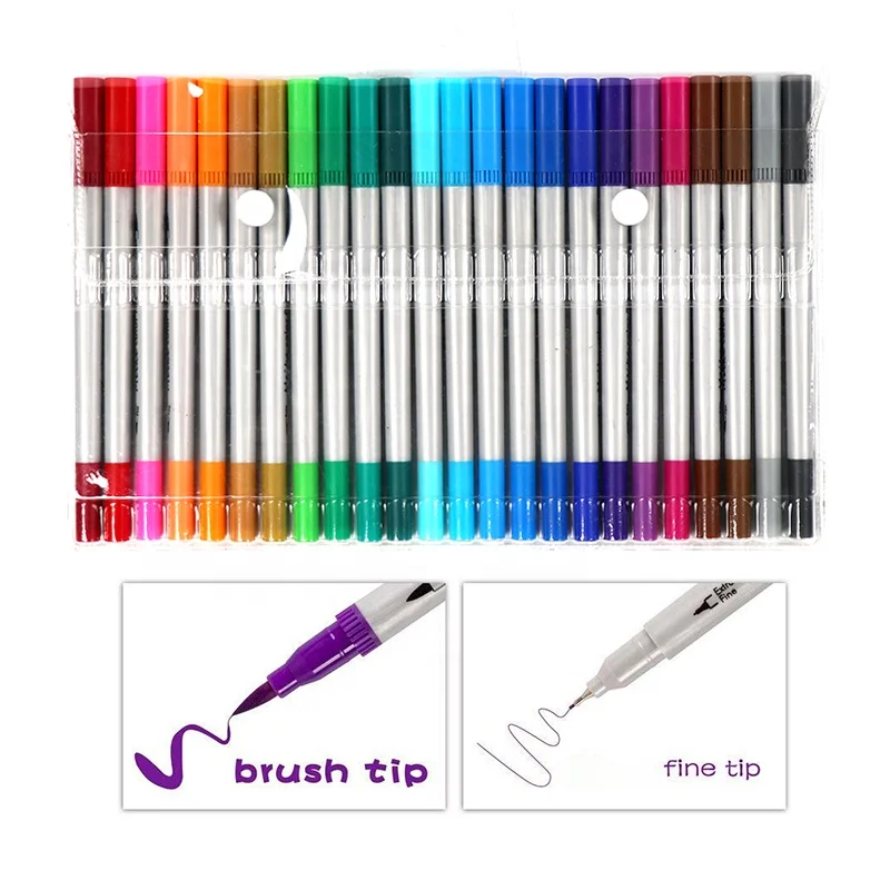 
24 Vibrant colors for drawing dual brush pen art markers 