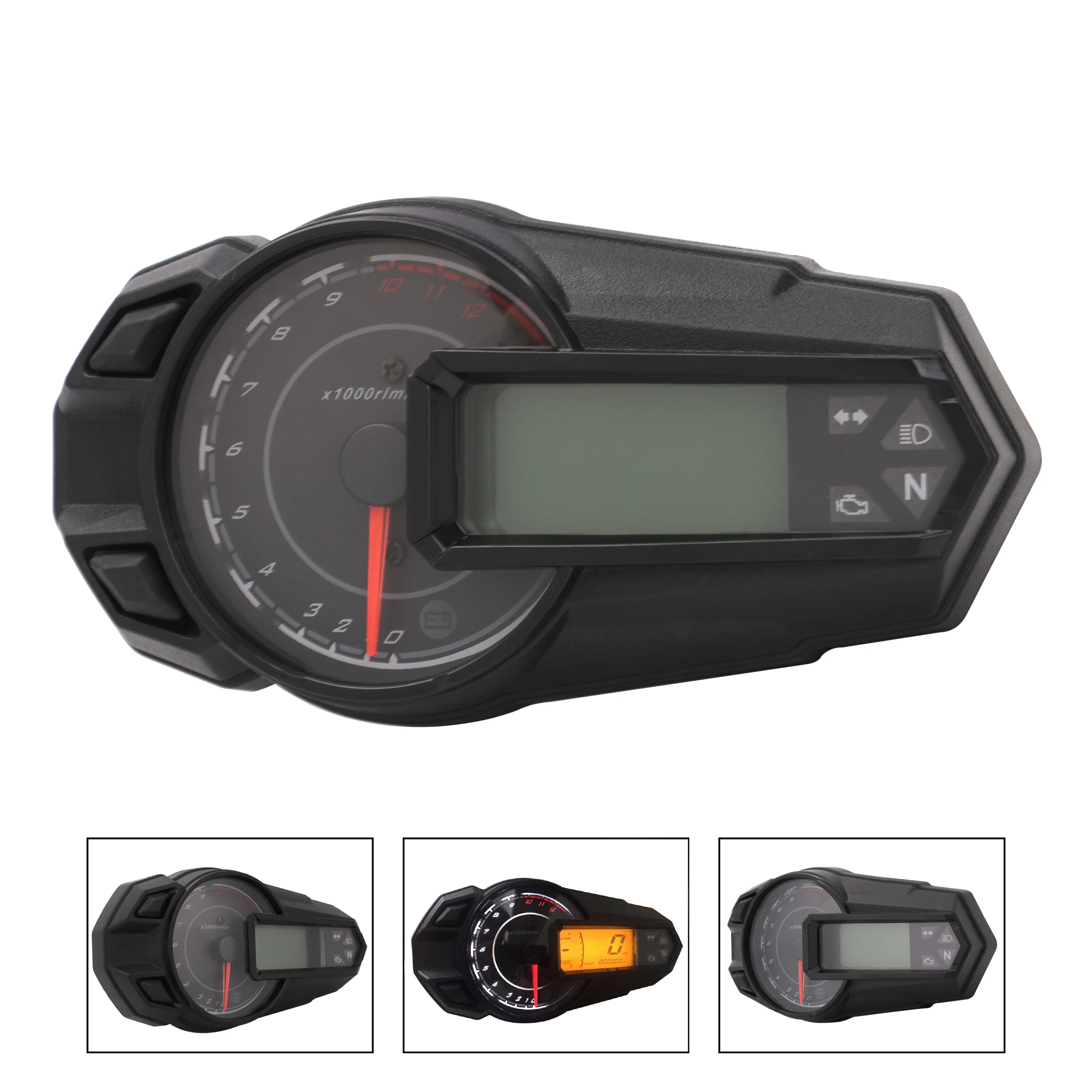 
2018 New LED Backlight Motorcycle Speedometer Odometer Tachometer Kmh MUniversal Motorcycle Speedometer Sensor 12000RPH 