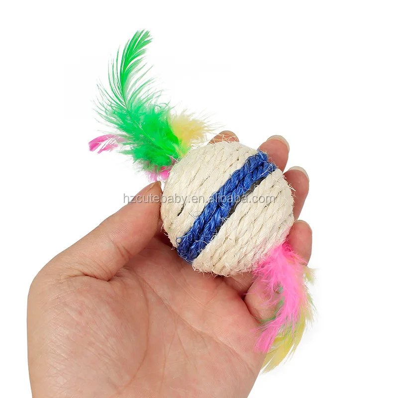 Wholesale motion activity kitten toys sisal cat scratching ball toy