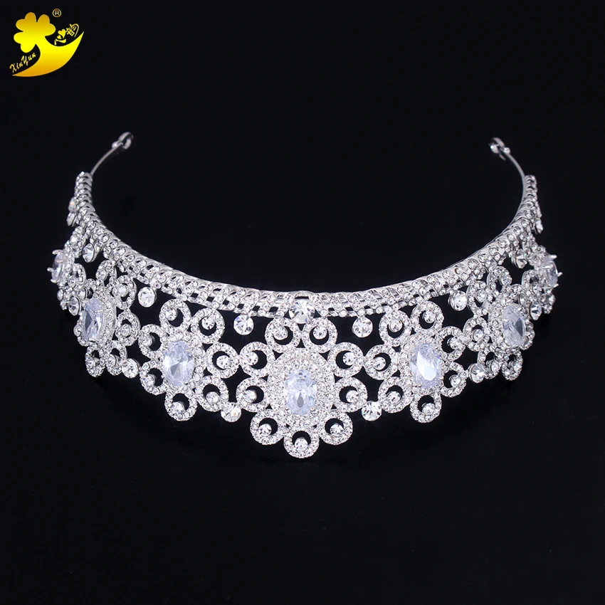 Fashionable white diamond paved bridal wedding hair jewelry women hair accessory