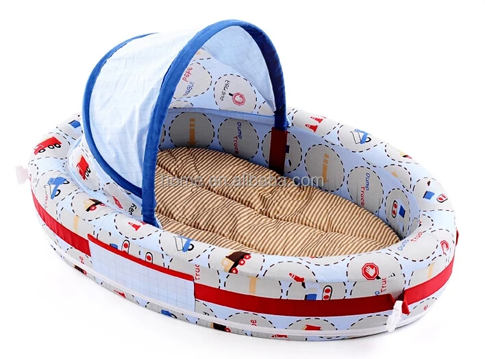 Sleeping Handmade Decorative Sky Blue Bear Baby Moses Basket