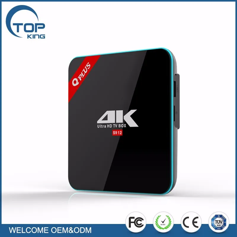 2017 горячий продавать Q plus smart Box tv s912 octa core kodi fully loaded android tv box Qplus