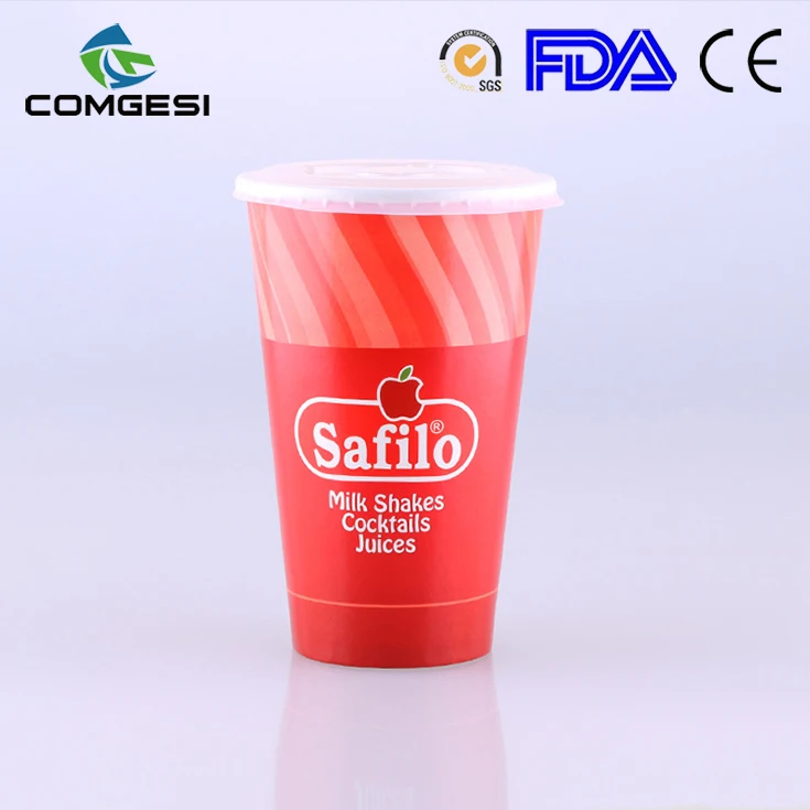 
Summer cold drink double PE coated paper cup cola juice soda logo customized disposable wholesale 