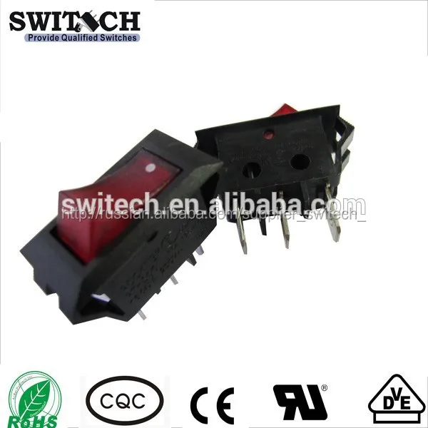 4-pins с красной лампой рокерный кулисный переключатель