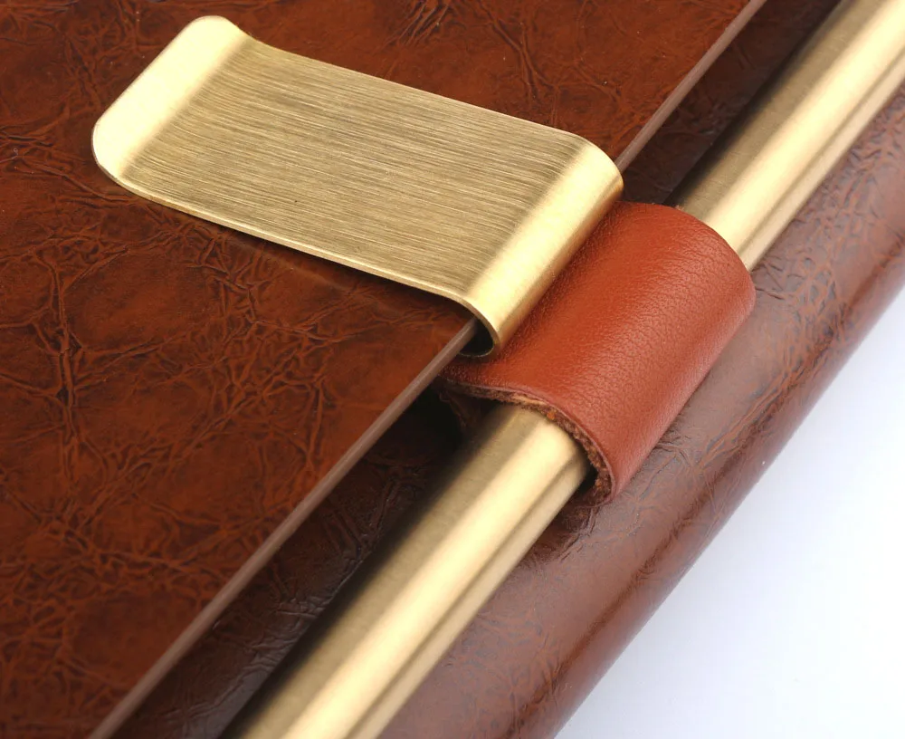Well constructed metal clip leather pen holder great accessory pen loops for notebooks