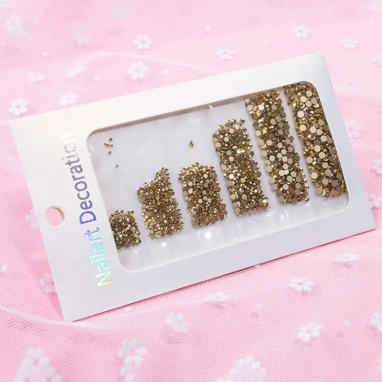 
Queen Fingers 6 sizes SS3/4/6/8/10/12 mixed 1440pcs/bag Hotfix Nail Art Crystal Jewelry Shining Rhinestones 
