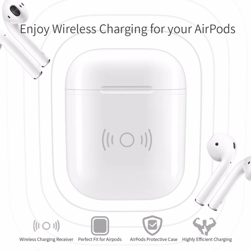 
The Latest Design Portable Qi Standard Wireless Charging Cover Case For AirPod, New AirPod Best Case Wireless Charging 