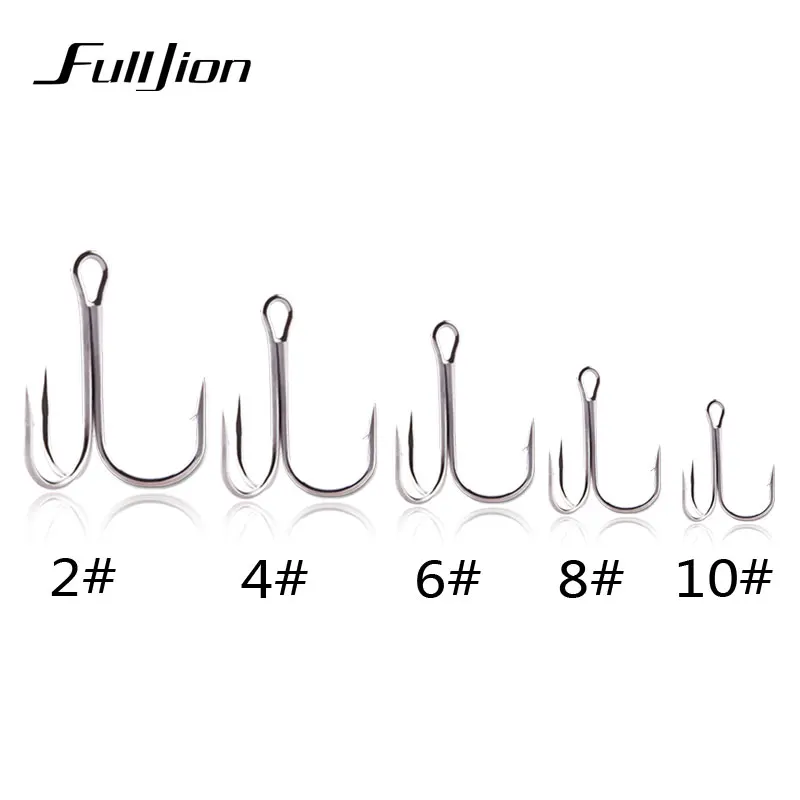 Fulljion Sea Stainless Steel Carp High Carbon Fishing Hook Treble Fishhook