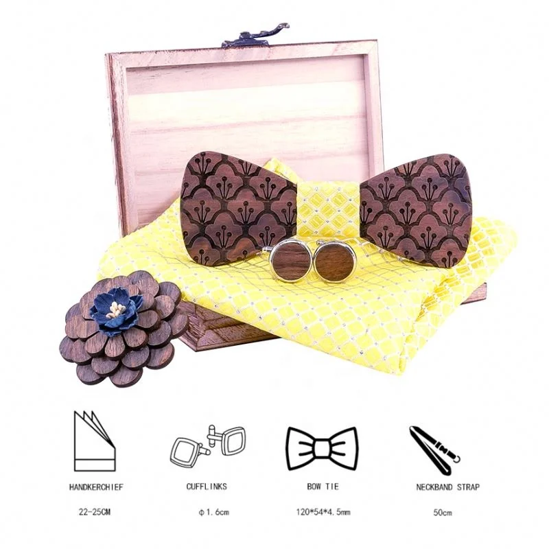 
New Fashion Hollow Wood Bow Ties for Men Wedding Suits Wooden Bow Tie Butterfly Shape Bowknots Gravatas Slim Cravat 