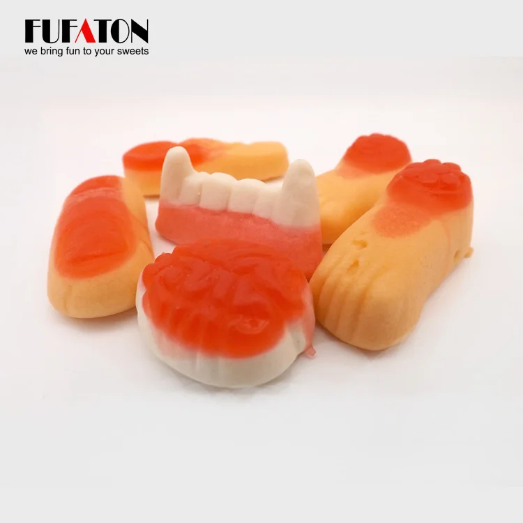 Colorful gummy body parts finger gummy candy for Halloween