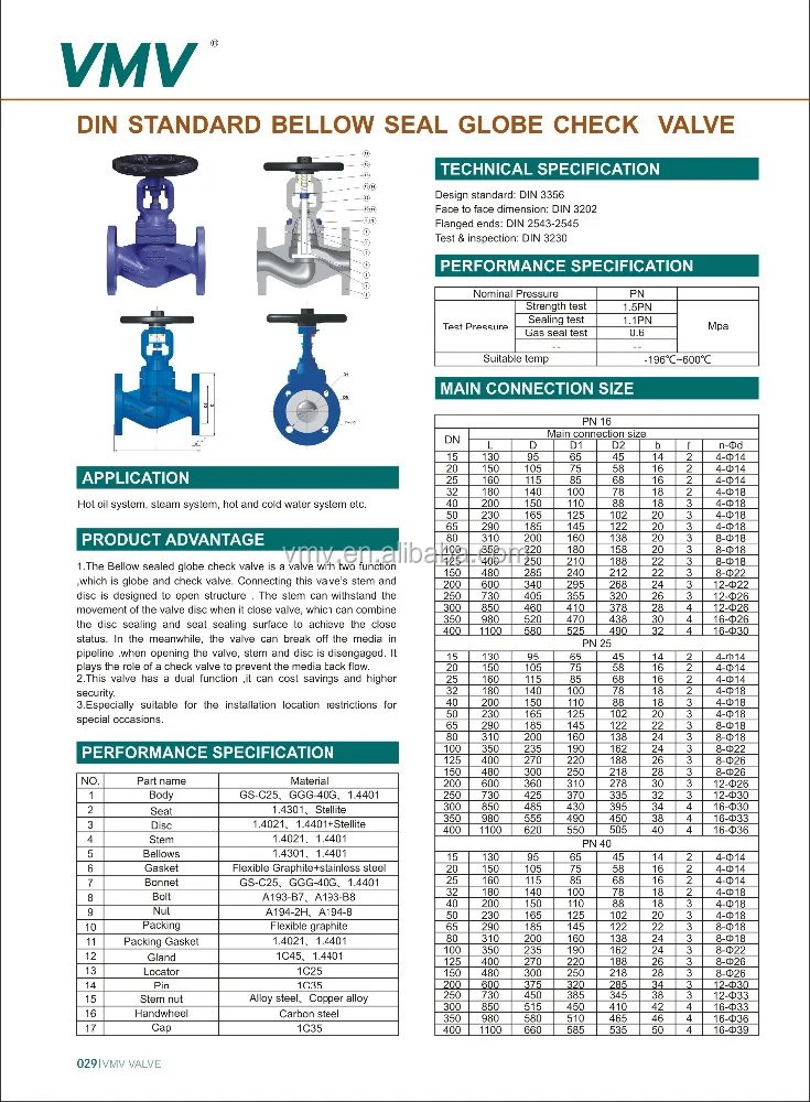 
DN65 FLANGE WCB BODY MATERIAL DIN STANDARD Lift Check Valve 