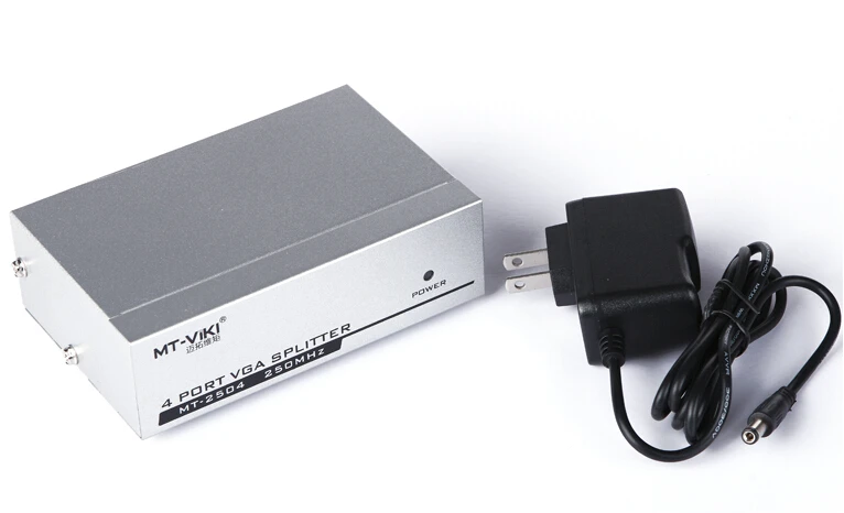 250 МГц vga-разветвитель 1 в 4 out, MT-VIKI 1x4 1 компьютера 4 монитор + адаптер питания сплиттер VGA