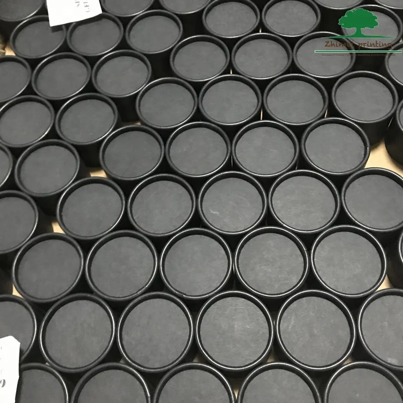 flat lip balm tube biodegradable material small cardboard jar black paper tube for 30g lip balm packaging with wax paper inside