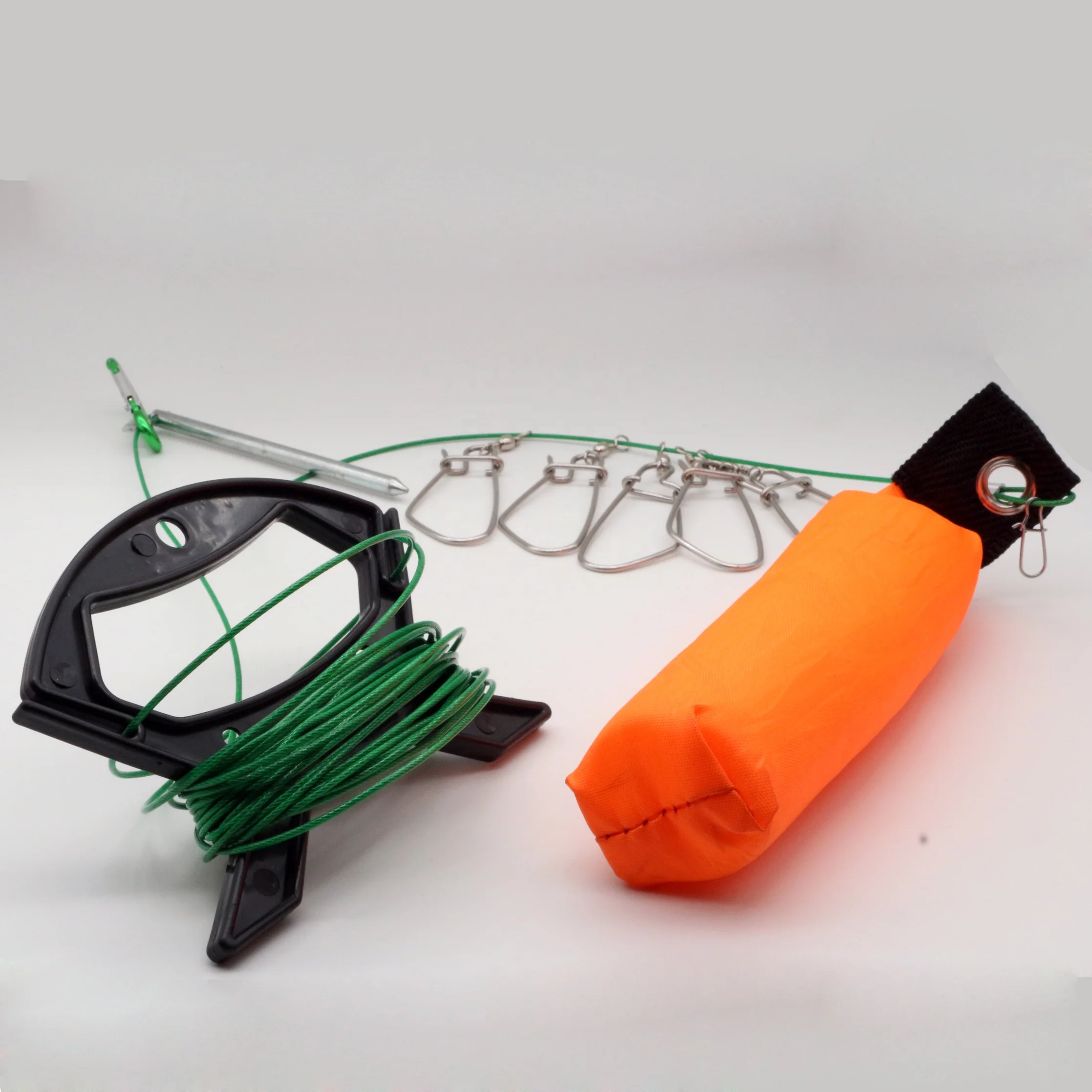 One - handed operation  Fishing Tackle Accessory fishing stringer clip live fish lock  cable with stainless steel 304  snap