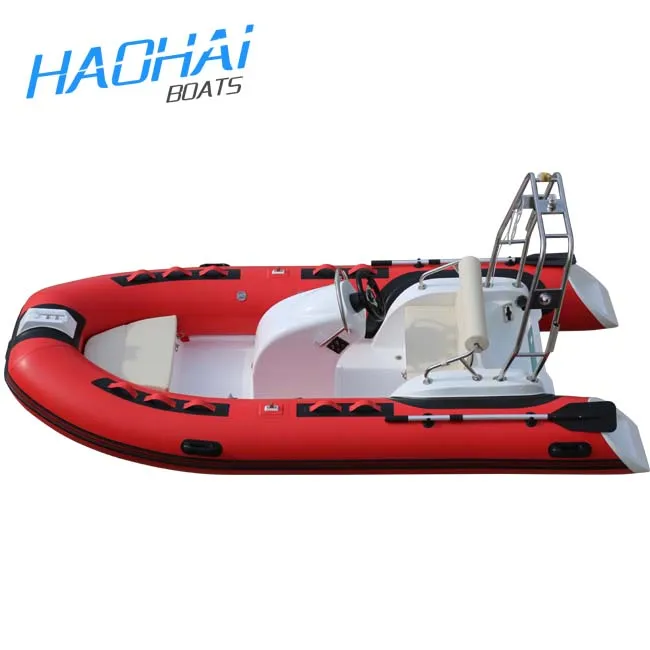 12.8ft Luxury PVC Inflatable Speed Boat/RIB Boat High Quality Outboard Engine Fiberglass Hypalon Fishing Elegant Rowing Yacht