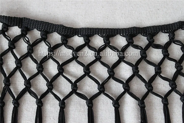 Fashion design 33cm length polyester knotted fringes for clothes