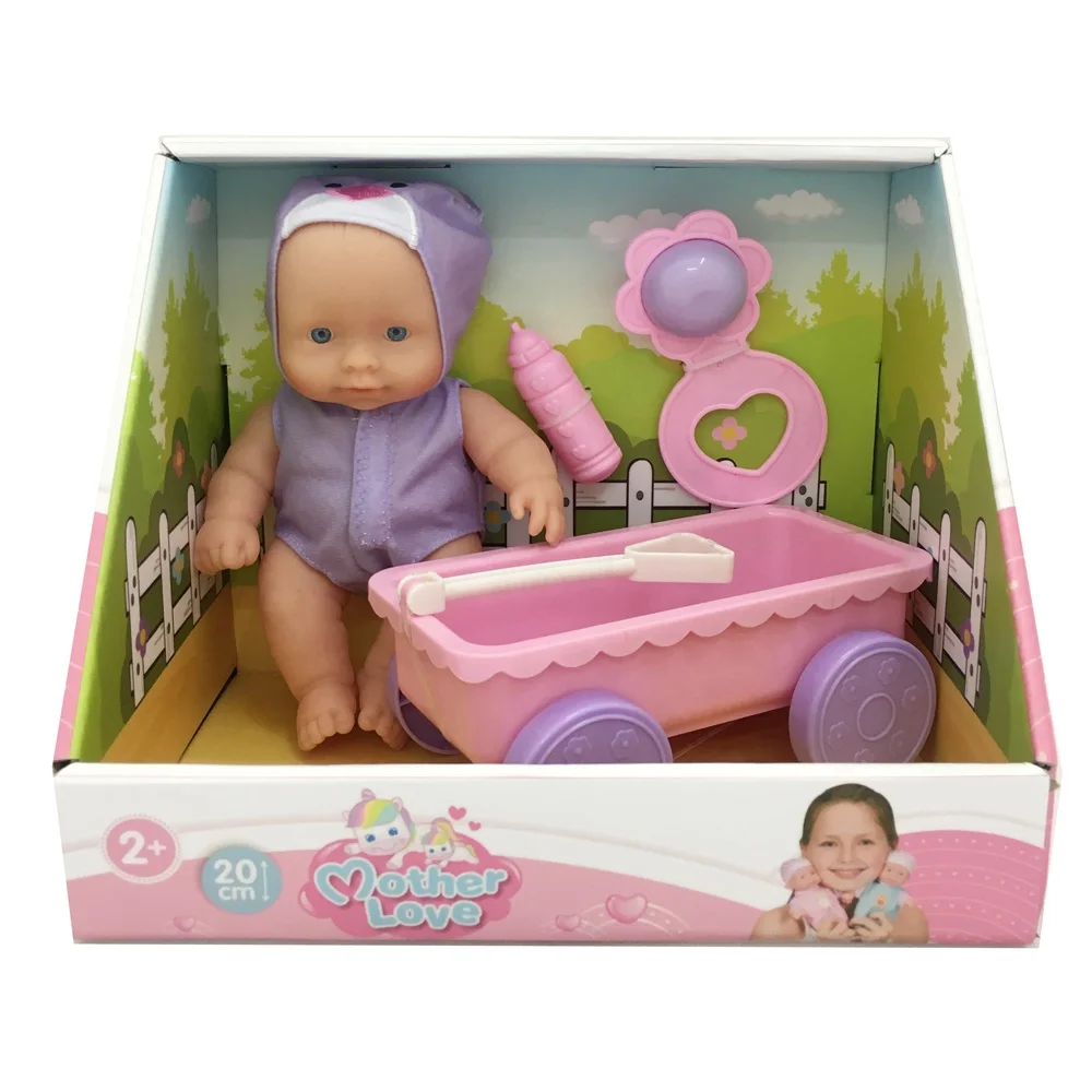 20cm 8 inch baby surprise toys reborn hard body dolls / newborn born doll with tricycle , accessories