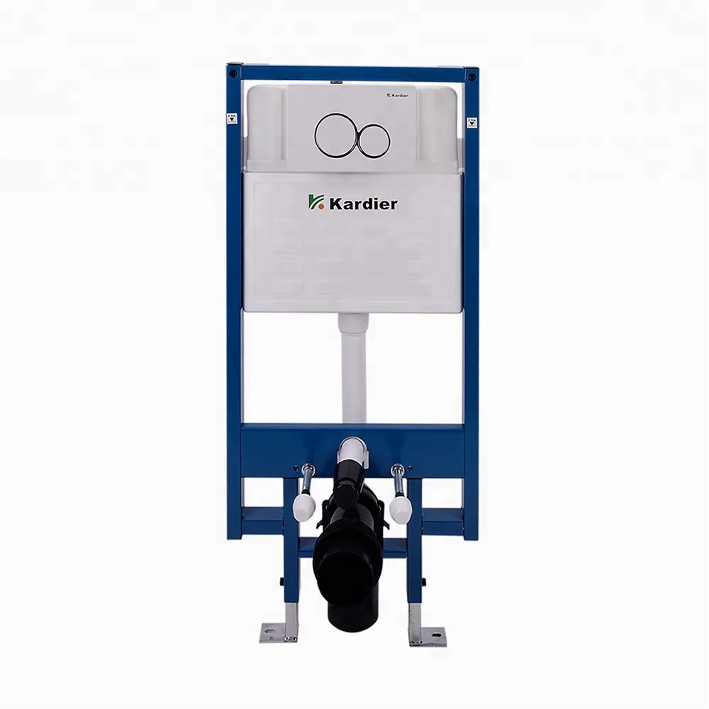 
Hidden toilet flush cistern tank system for wall hung toilet 