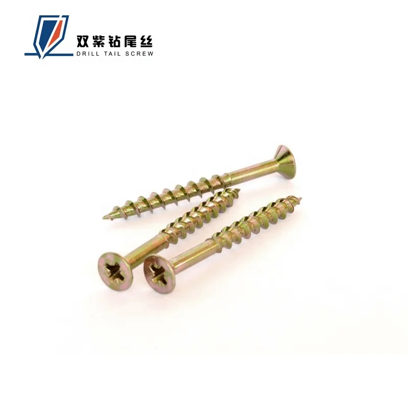 
China Wholesale Self Tapping Chipboard Screw C1022 Yellow Zinc Plated 