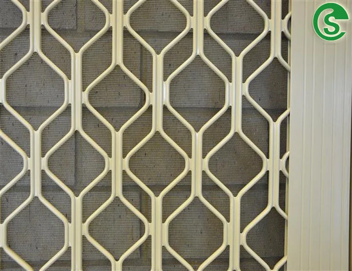 Diamond patterned aluminum mesh grille security doors and windows