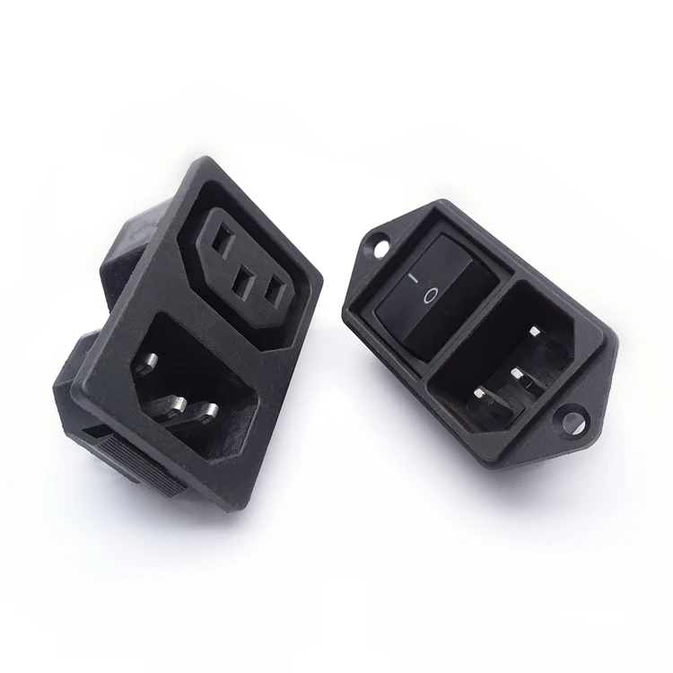 Штекер HF iec c14 на гнездо c13 10 А с предохранителем, штекер и гнездо промышленного штекера и гнезда iec c13 c14