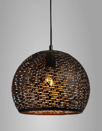 Deco Contemporary Hanging Lights Handmade Iron Drill Lamp Shade Morocco Etched Pendant Light