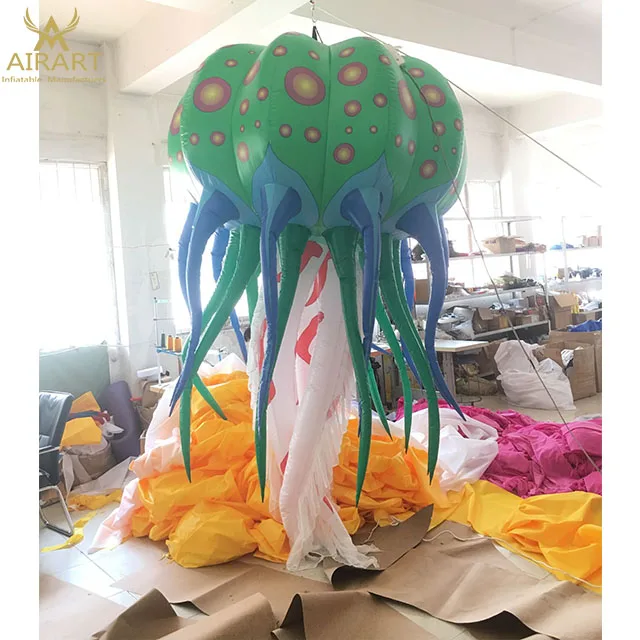 Подвесной надувной воздушный шар medusa, надувная светодиодная Медуза для праздничного потолочного украшения