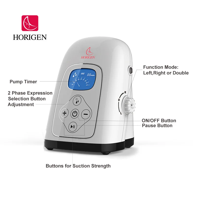 HORIGEN Medical device double Electric Breastpump Mom healthcare Portable Breast suction Pump