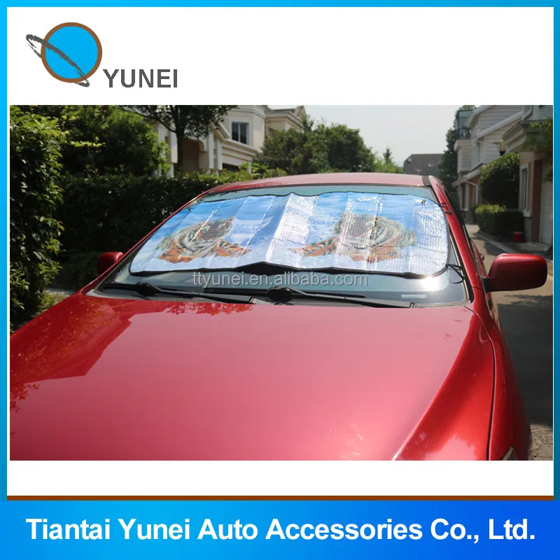 Factory  Cheap CMYK  Printing Aluminium Foil Car Sunshade Advertising Car Sun Shade For Front Window