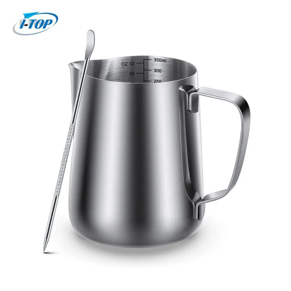 Stainless Steel Milk Frother Pitcher mug with Latte Art Pen for Coffee Espresso Cappuccino