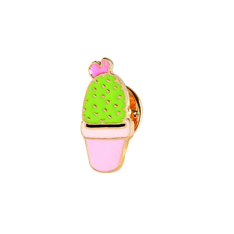 
Fashion Cartoon Cactus Brooches Cute Mini Plant Pot Enamel Pin for Women 