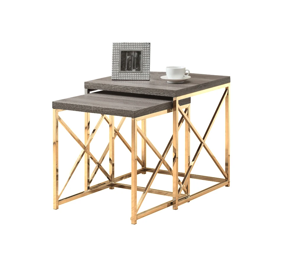 Набор золотых боковых столов и концевых столов