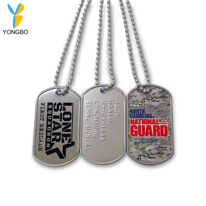 Customized ID Dog Tags - Personalized Metal Tags with 2 Chains and 2 Silencers