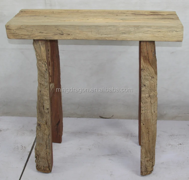 Chinese vintage reclaimed wood natural console table