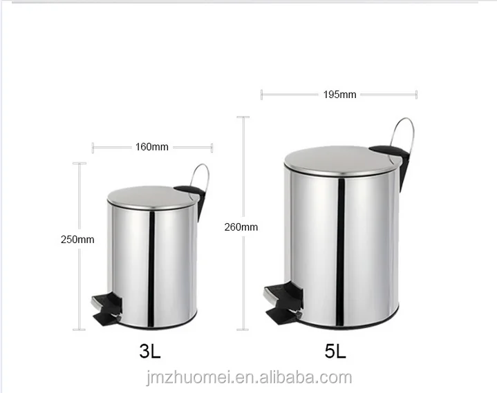 
High Quality stainless steel cheap foot pedal bin waste bathroom trash can for mirror kinchen dustbin 