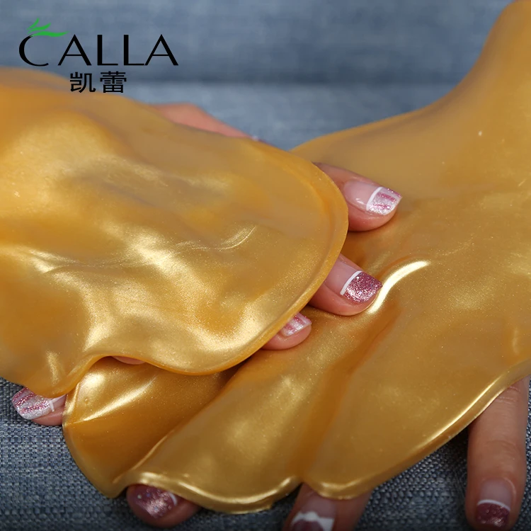 
2021 New Anti-aging And Whitening Nano Gold Collagen Whitening Hand OEM Hand Mask Moisturizing Gloves 