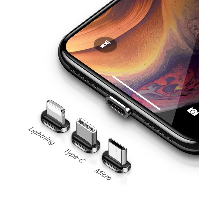SOSLPAI high quality magnetic usb cable zinc alloy+nylon fabric magnetic 3 in 1 usb data charger cable