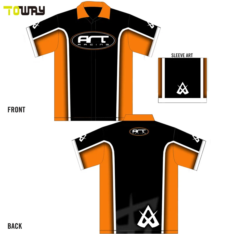 На пуговицах с сублимационной печатью на заказ гонки рубашки для мальчиков