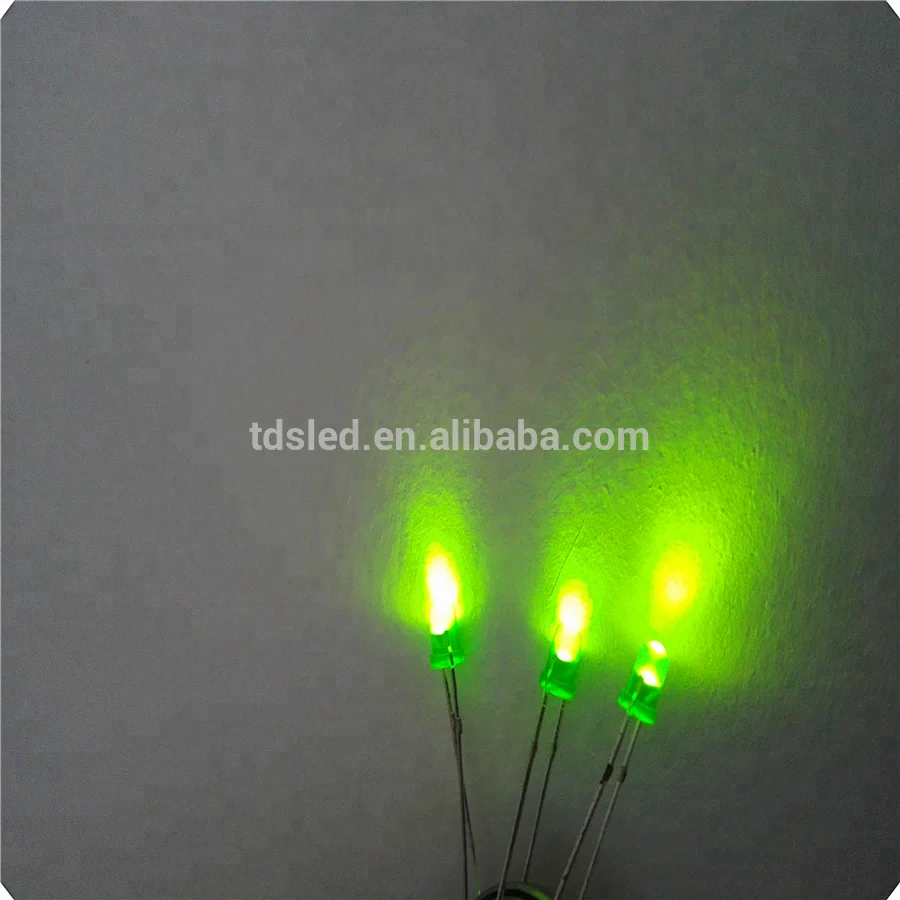 560nm - 570nm - 575nm 3mm round yellow green led lamp for signal light