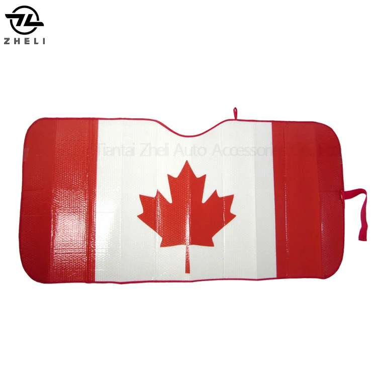 Full color printing bubble foldable Canada Maple Leaf Front Window Car Sunshades