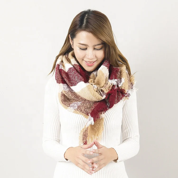 
2021 wholesale length fringed style acrylic material lady cashmere shawls winter big size women shawls scarf 