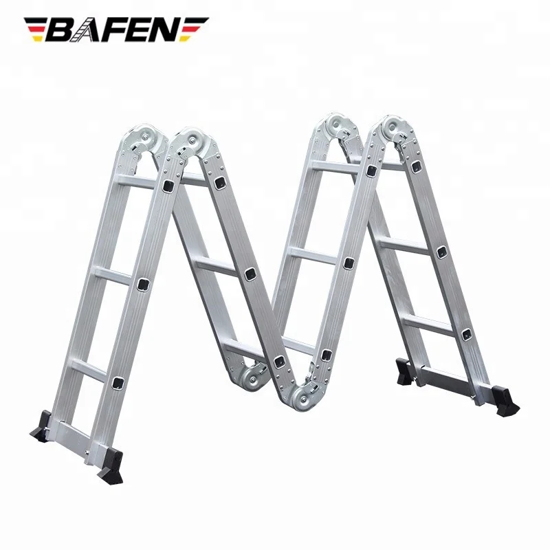 EN131 330LB 12.5FT step platform multi purpose aluminum folding scaffold ladder