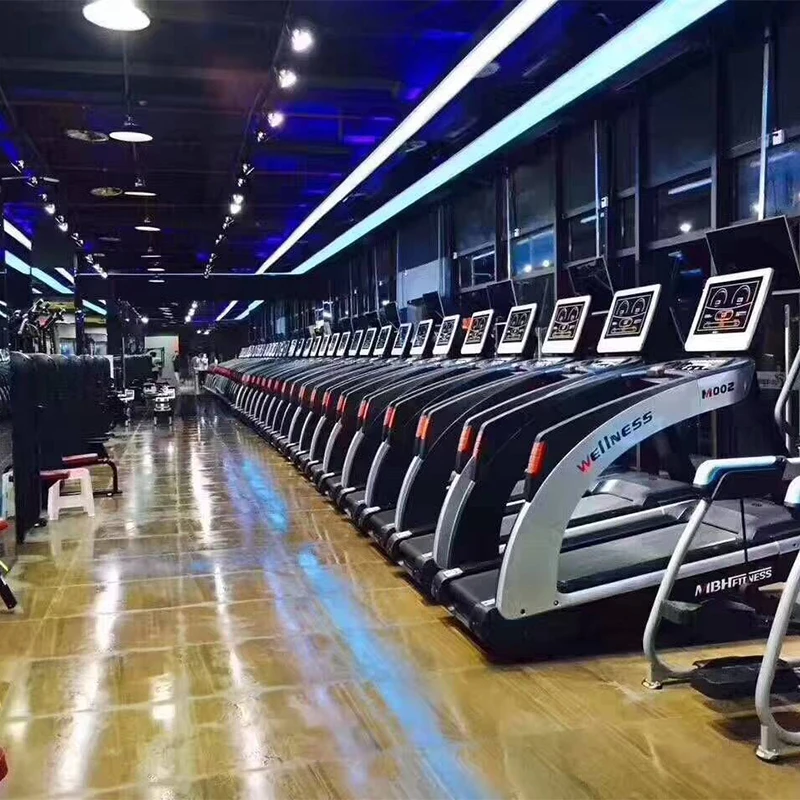 LED Screen Commercial Gym Equipment High Speed Treadmill for Home Fitness Running Belt Power Cord Automatic Oiling System MBH