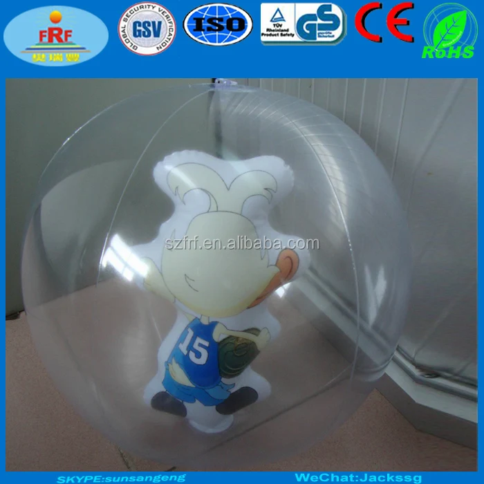 Advertising Store Display Promotion Gifts PVC Inflatable Beach Ball with 3D Character Figure Duck Inside