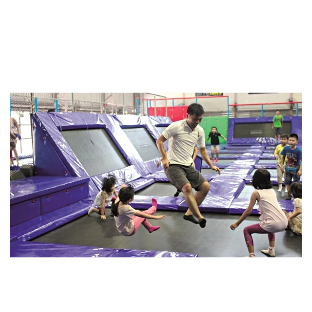 Large Indoor Trampoline with Basketball Hoop, Ball Pool, Foam Pit, Dodgeball Arena