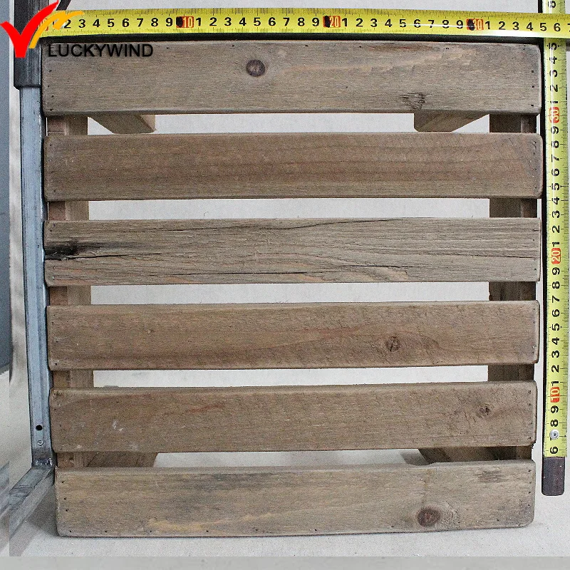
vintage farmhouse reclaimed wood slat small deck for props 