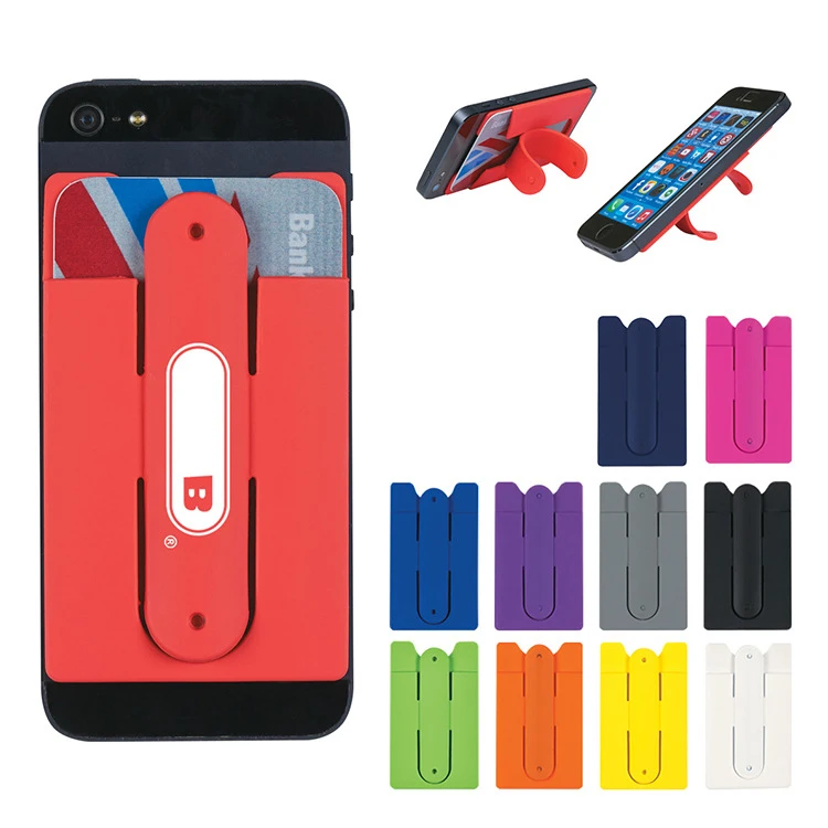 Phcase Free Sample Silicone 3M Adhesive Business ID Credit Card Phone Holder with Stand
