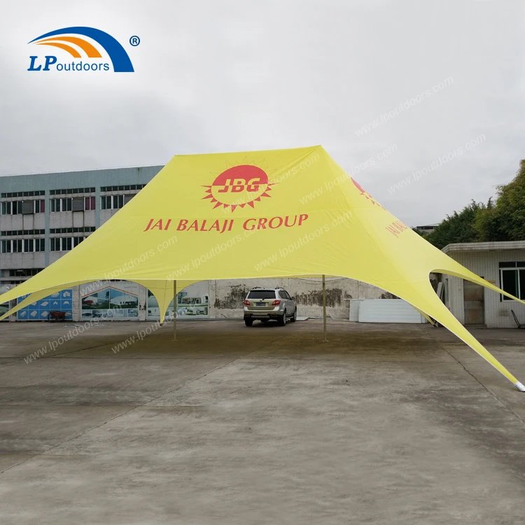 16x21M outdoor double peaks trade awning star tent  for sand beach